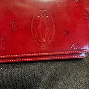 Cartier Happy Birthday Wine Red Embossed Wallet